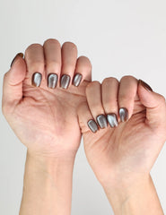 Naillover Bronze Fantasy press on nails Singapore styled on natural nails with elegant bronze glow