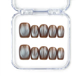 Naillover Bronze Fantasy Singapore press on nails with iridescent bronze finish and glitter effect