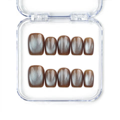 Naillover Bronze Fantasy Singapore press on nails with iridescent bronze finish and glitter effect