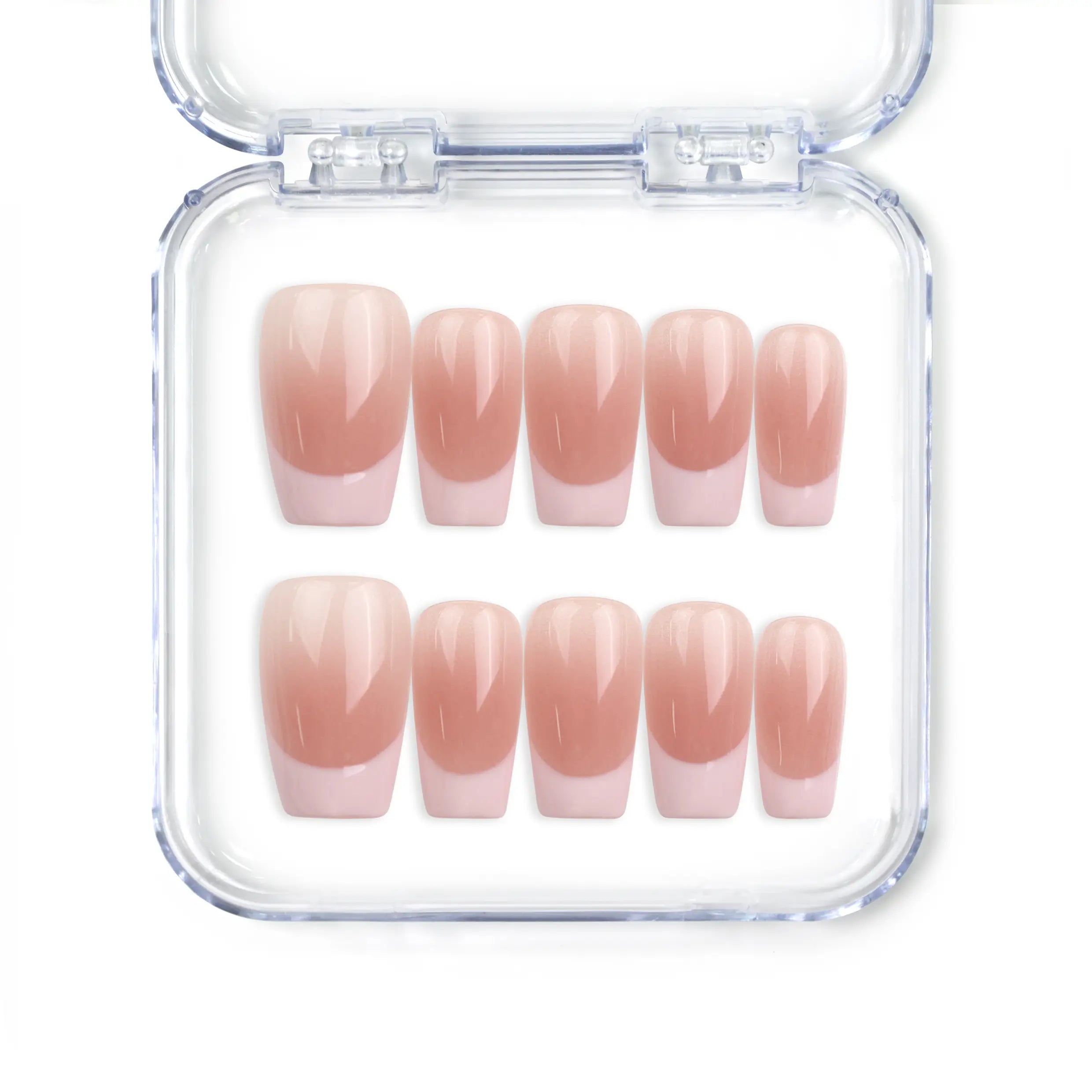 Dusky Pink handmade Singapore press on nails with soft muted pink glossy finish, classic simple nails design by naillover