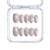 Singapore handmade pink press on nails with floral design and rhinestone accents by Naillover