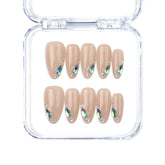 Naillover handmade press on nails with nude base and blue gem tips — Aqua Gem from the Singapore press on nails collection.