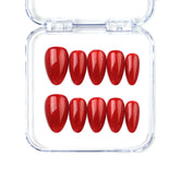 Red cat eye press on nails with magnetic sheen, handmade by Naillover in Singapore.