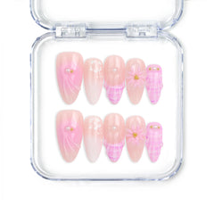 Lavender Bloom handmade press on nails Singapore with floral and gold design, Naillover 3D summer nails collection