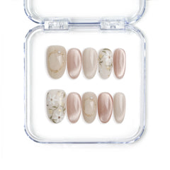 Gradient pink and white floral press on nails with sparkles, from Naillover’s handmade Singapore collection.