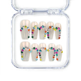 Rainbow Arc handmade Singapore press on nails by Naillover featuring a colorful rainbow design for a playful and trendy style