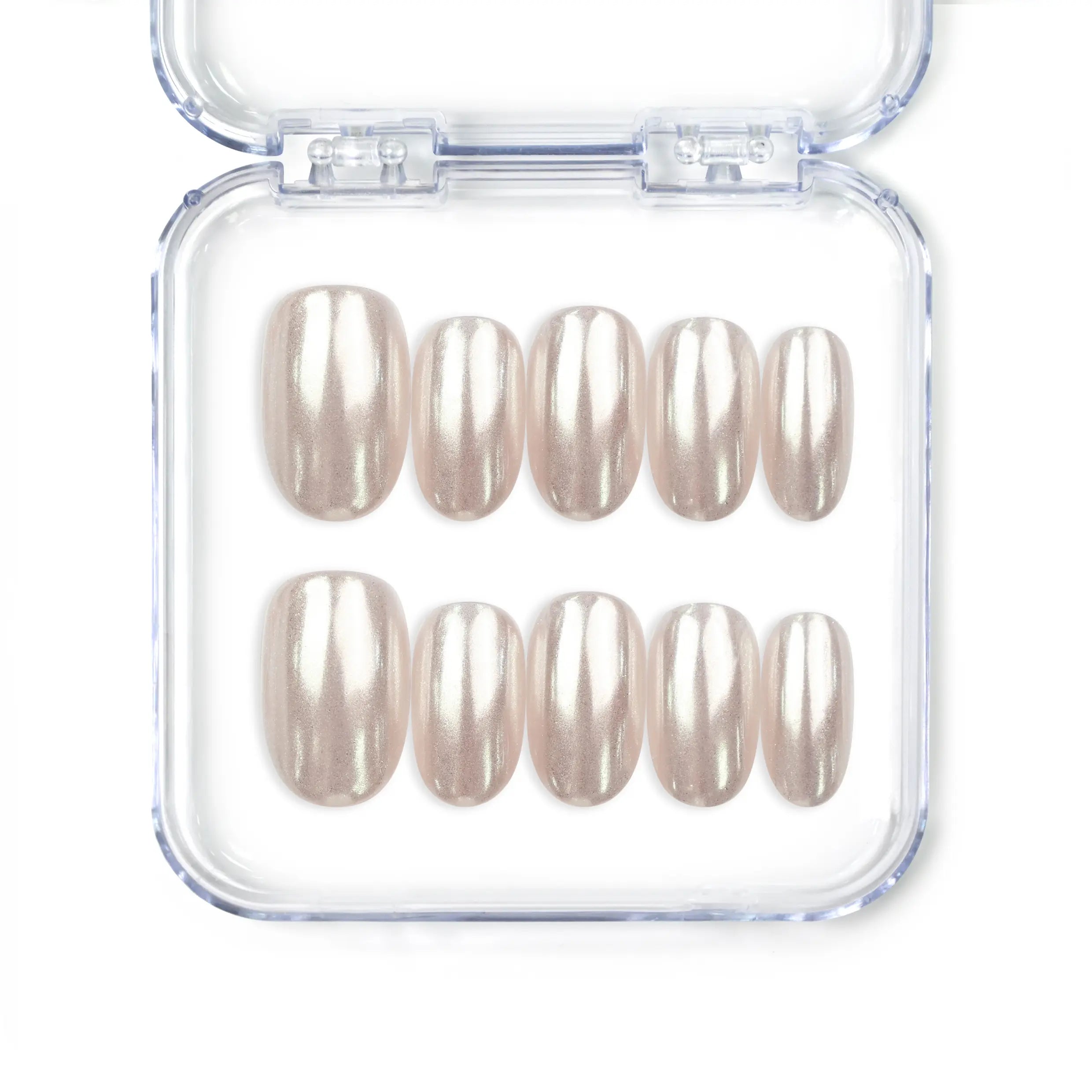 Naillover Soft Sparkle handmade press on nails in iridescent finish, Singapore press on nails