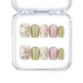 Naillover Spring Buds handmade press on nails with pastel gradient tones and delicate floral accents from our Singapore press on nails collection.