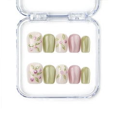 Naillover Spring Buds handmade press on nails with pastel gradient tones and delicate floral accents from our Singapore press on nails collection.