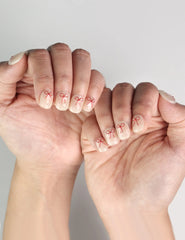 Naillover Sweet Bow handmade press on nails in everyday style, Singapore press on nails with playful red bow details