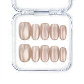 Tender Shine cat eye Singapore press on nails with pearlescent shimmer, handmade by Naillover