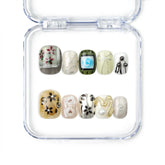 Naillover Vintage Bloom handmade press on nails featuring 3D floral art in soft pink and beige, part of the Singapore press on nails collection.