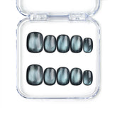 Teal Gleam handmade Singapore press on nails by naillover, featuring a teal iridescent design with an elegant glossy finish, trendy nails style