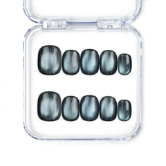 Teal Gleam handmade Singapore press on nails by naillover, featuring a teal iridescent design with an elegant glossy finish, trendy nails style