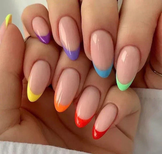 Close-up of Nail Lover’s French Tips press-on nails, featuring classic white tips on a natural base, perfect for an elegant, timeless, and stylish manicure inspiration for readers.