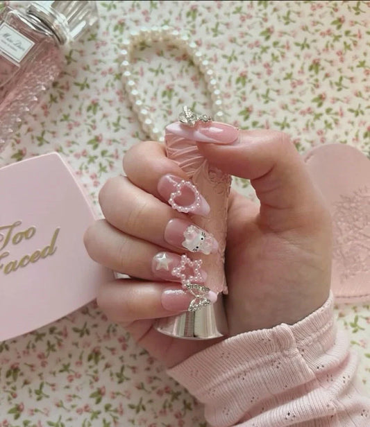 Cute press-on nails 2025 featuring almond, pink, French tip, and cat eye nail designs from Naillover, perfect for stylish looks in Singapore.