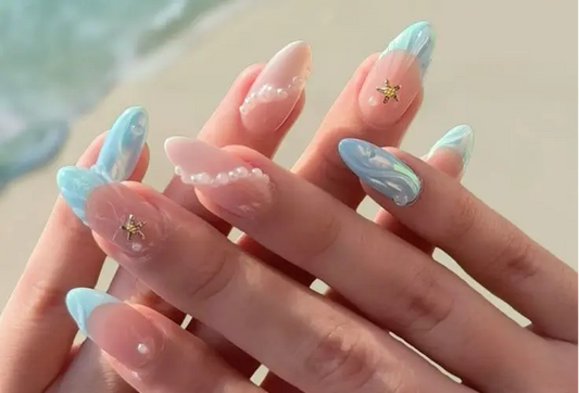 Blog cover image featuring trendy summer nail designs by Naillover, showcasing vibrant colors and seasonal press-on nail inspiration.