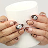 Brown Black Retro Floral Rivet