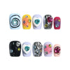 Artful Dreams colorful coffin handmade press on nails with heart gems – naillover Y2K nail set