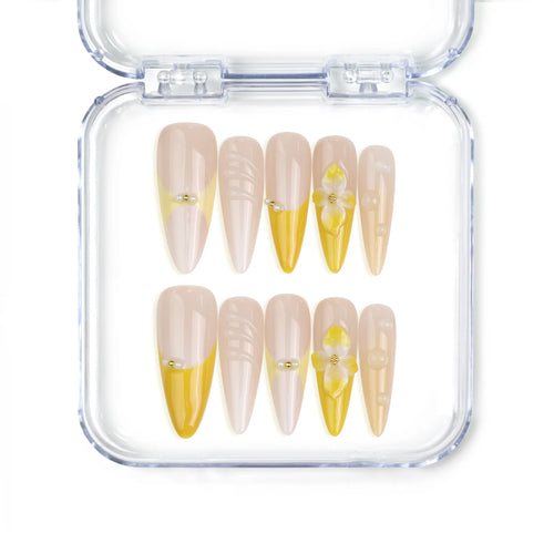 Singapore handmade stiletto press on nails with bold metallic 3D swirl design in black and galaxy tones by naillover