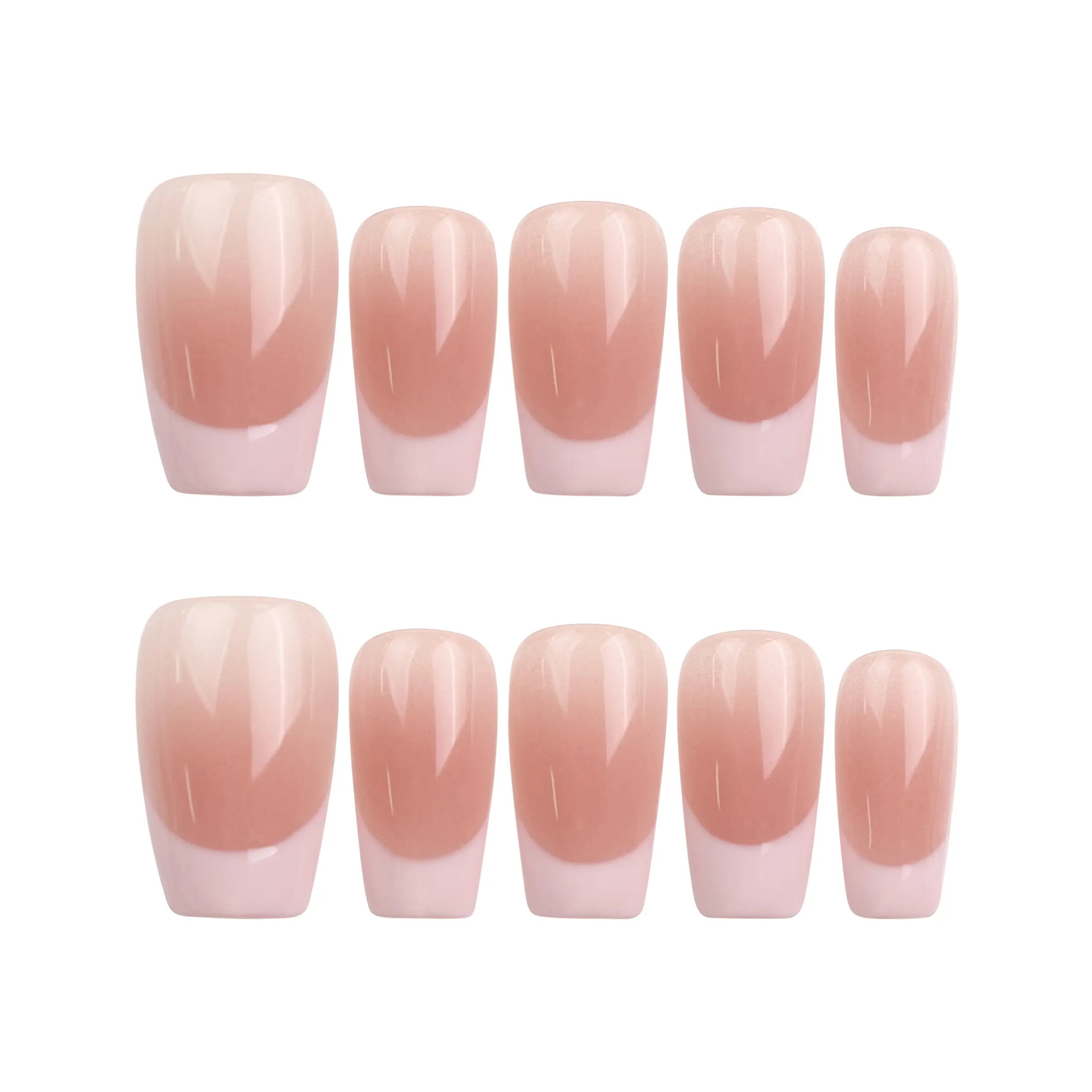 Dusky Pink handmade Singapore press on nails with glossy muted pink finish, displayed on white background, simple and classic nails by naillover