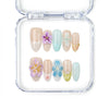 Naillover handmade press on nails in pastel tones with 3D floral accents — Bloom Harmony design from Singapore press on nails collection.