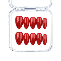 Red cat eye press on nails with magnetic sheen, handmade by Naillover in Singapore.