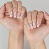 Naillover Crystal Crescent classic nails styled on hand for sophisticated effect