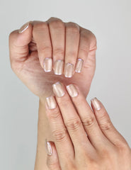Close-up of Naillover Lucent Blooms simple handmade press on nails featuring floral designs.