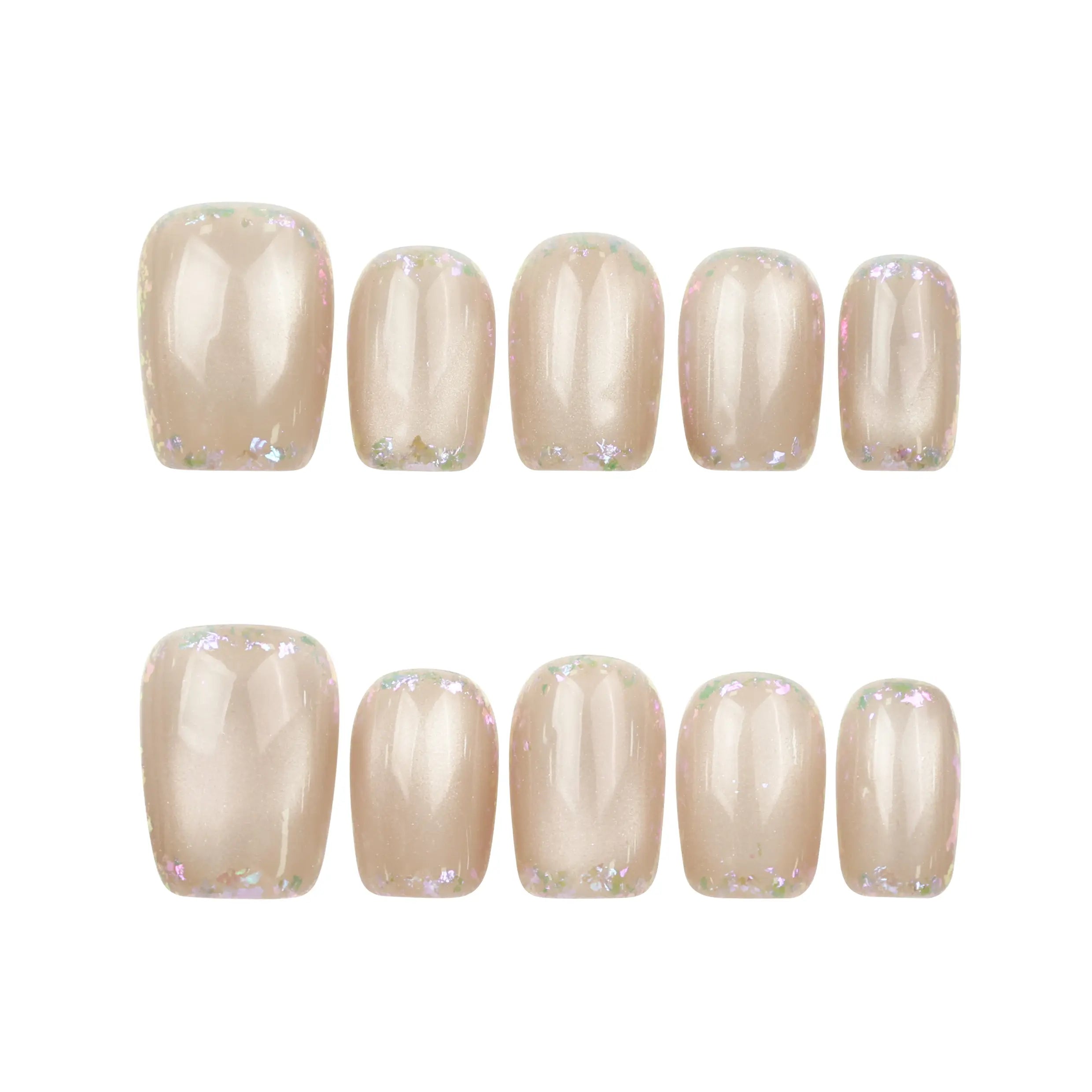 Naillover Lucent Blooms handmade Singapore press on nails in pastel shades with delicate floral details on white background.