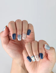 Hand styled with Nautical Stripe nails from Naillover, evoking chic coastal vibes and clean handcrafted detail.