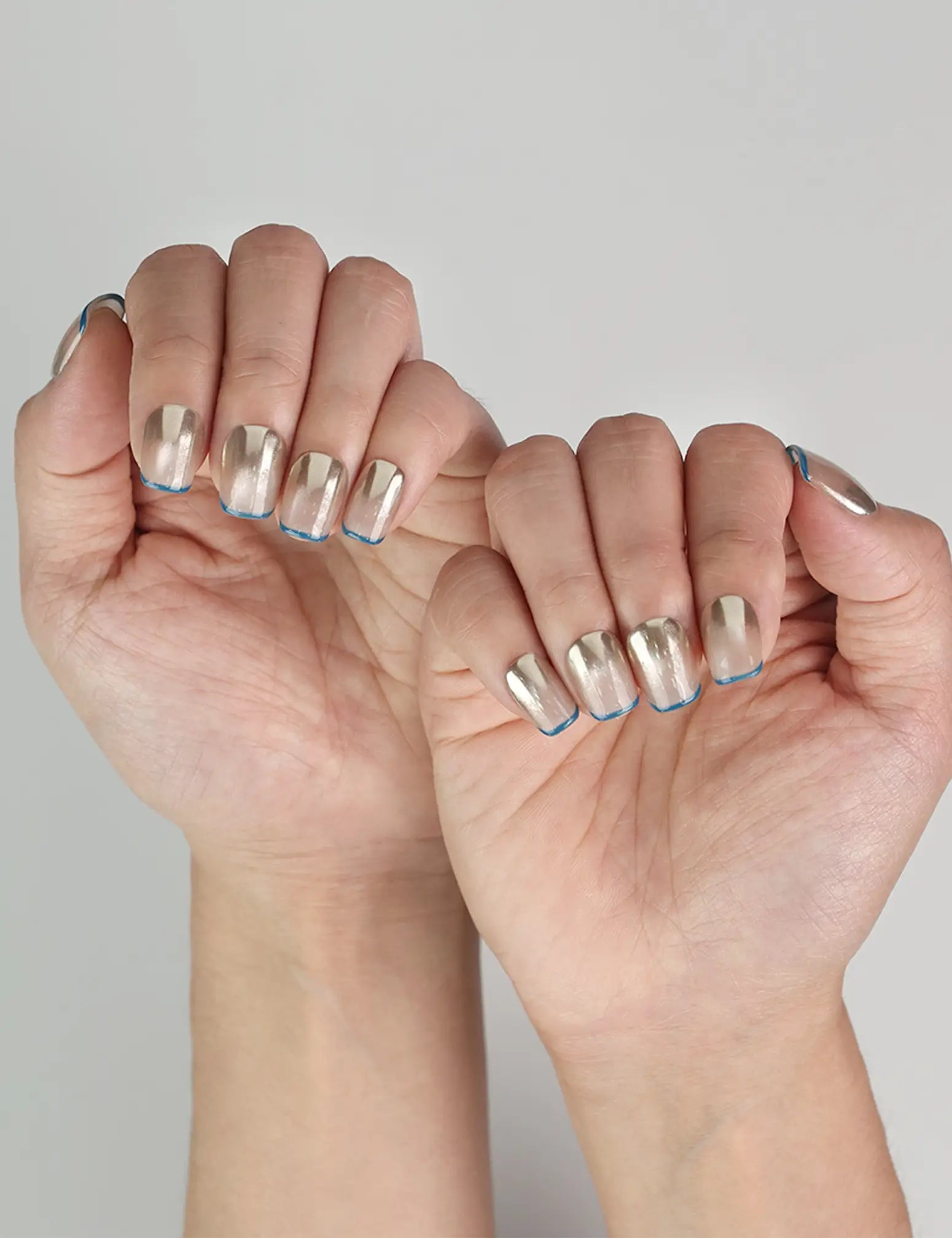 Soft Luster Singapore press on nails showcased on hand, timeless pearlescent matte design by Naillover