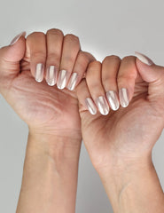 Naillover Soft Sparkle Singapore press on nails showing elegant iridescent shine