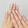 Hand model wearing Naillover Tender Shine cat eye Singapore press on nails with pearlescent finish