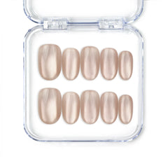 Tender Shine cat eye Singapore press on nails with pearlescent shimmer, handmade by Naillover