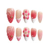 Product display of Naillover’s handmade flower nail set with pink 3D blossoms