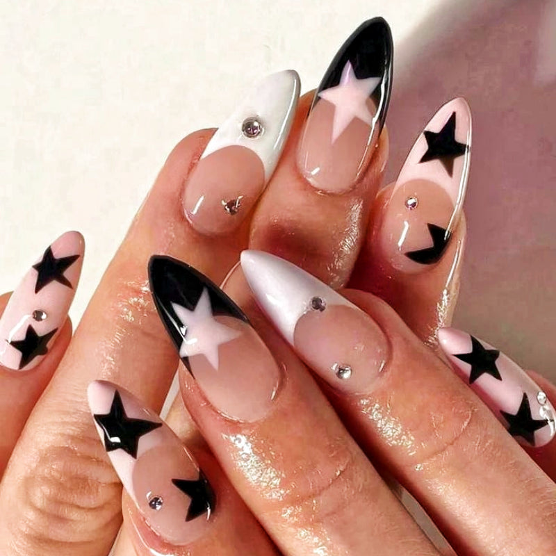Y2K Custom Singapore handmade press on nails with holographic shine and metallic accents